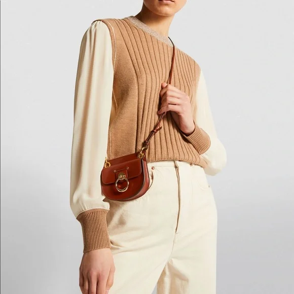 ◆Chloe NEW◆スモールレザー Tess サドルバッグ/sepia brown◆ Chloé Small Tess Leather Saddle Bag | Saks Fifth Avenue